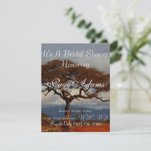 ロマンティックサファリアフリカブライダルシャワー 招待状 (スタンド正面)