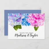 ロマンティックサマーフラワーズウォーターカラーイラストレーション サンキューカード (正面/裏面)
