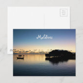 ロマンティックサンセットモルディブビーチバンガローズ ポストカード (正面/裏面)