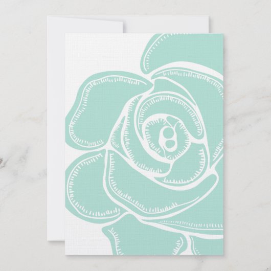 ロマンティックシックミントバラ結婚ズ 招待状 (裏面)