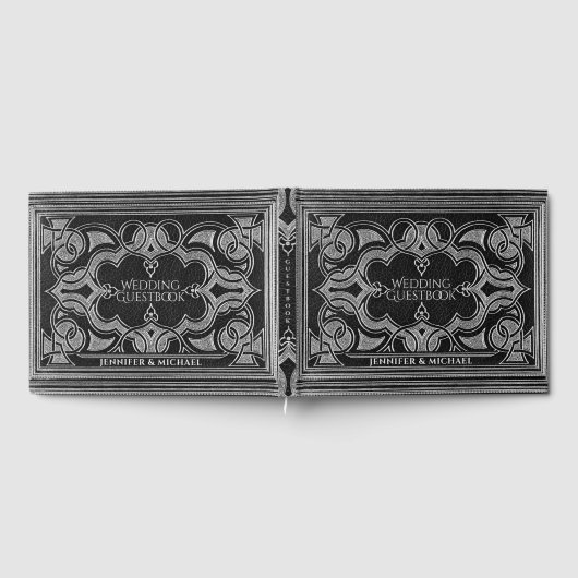 ロマンティックシルバーアンティークルックゲストブック ゲストブック (全面)