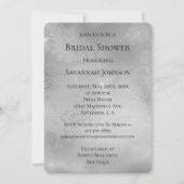 ロマンティックシルバーフローラレースブライダルシャワー 招待状 (正面)