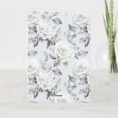 ロマンティックシルバーホワイトローズ結婚フローラ カード (裏面)