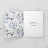 ロマンティックシルバーホワイトローズ結婚フローラ カード (内部)
