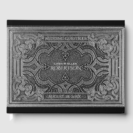 ロマンティックシルバーヴィンテージルックゲストブック ゲストブック (正面)
