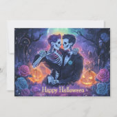 🌈🎃ロマンティックスケルトンダンスカード 招待状 (正面)