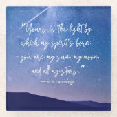 ロマンティックスターズカミングズ引用文 ガラスコースター (正面)