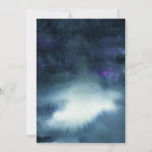 ロマンティックスターズネイビーブルーシルバーブライダルシャワー 招待状 (裏面)