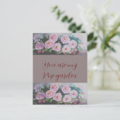 ロマンティックスピンクワイルドバラ絵画ズのはがき ポストカード (スタンド正面)