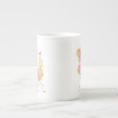 ロマンティックスブルーミングガーデンモノグラム ボーンチャイナマグカップ (正面)