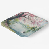 ロマンティックスワンズレイクブライダルシャワー ペーパープレート (傾斜あり)