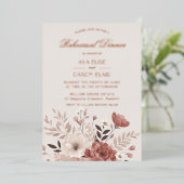 ロマンティックダスティピンクフローラリハーサルディナー 箔招待状 (立ち正面)