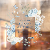 ロマンティックダスティブルーウェルカム結婚フローラ ウィンドウサイン (シート2)