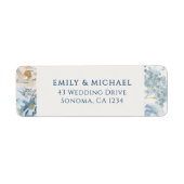 ロマンティックダスティブルーウェルカム結婚フローラ ラベル (正面)