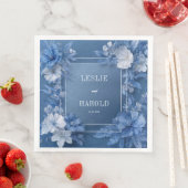 ロマンティックダスティブルーガーデン開花結婚ズナプキンス (インサイチュ)