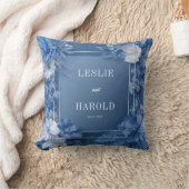 ロマンティックダスティブルーガーデン開花結婚ズ クッション (ブランケット)