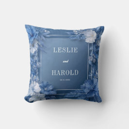 ロマンティックダスティブルーガーデン開花結婚ズ クッション