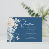 ロマンティックダスティブルーフローラ披露宴結婚ズ エンクロージャーカード (スタンド正面)