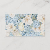 ロマンティックダスティブルーフローラ詳細結婚ズ 名刺 (裏面)