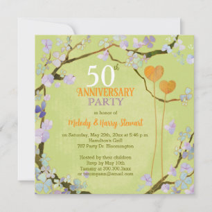 ロマンティックツー ハーツ 50周年 結婚記念日パーティー 招待状