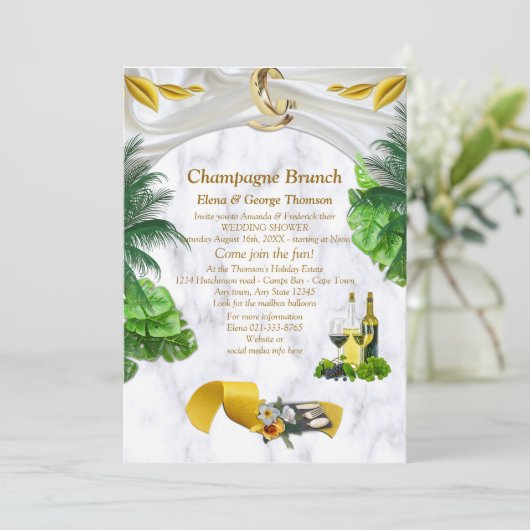 ロマンティックトロピカルウェディングアナウンスメント 招待状 (スタンド正面)