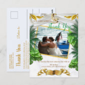 ロマンティックトロピカルウェディングサンクス ポストカード (正面/裏面)
