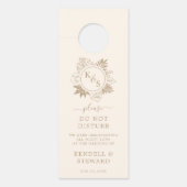 ロマンティックトロピカルグリーンのウェディング ドアノブサイン (正面)