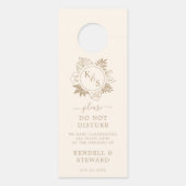 ロマンティックトロピカルグリーンのウェディング ドアノブサイン (裏面)