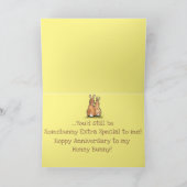 ロマンティックバニーラビットイエローアニバーサリー誕生日 カード (内部)