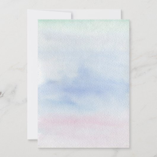 ©ロマンティックパステルウォーターカラータイポグラフィ結婚ズ 招待状 (裏面)