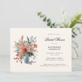 ロマンティックパステルフラワーブーケブライダルシャワー 招待状 (スタンド正面)