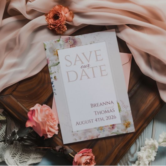 ロマンティックパステルフローラ春デザイン 招待状