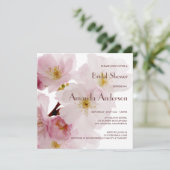 ロマンティックピンクさくらんぼブラウスブライダルシャワー 招待状 (スタンド正面)