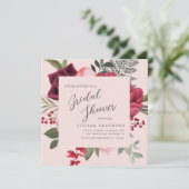 ロマンティックピンクのブライダルブーケ ブライダルシャワー 招待状 (スタンド正面)