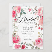 ロマンティックピンクローズガーデンブライダルシャワーブランチ 招待状 (正面)