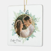ロマンティックフォト結婚記念品 セラミックオーナメント (左)