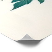 ロマンティックフラミンゴラブハートイラストレーション ポスター (角)