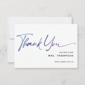 ロマンティックフラワーズ モダンスクリプト ブライダルシャワー サンキューカード (正面)