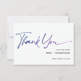 ロマンティックフラワーズ モダンスクリプト ブライダルシャワー サンキューカード