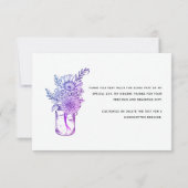 ロマンティックフラワーズ モダンスクリプト ブライダルシャワー サンキューカード (裏面)