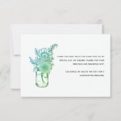 ロマンティックフラワーズ モダンスクリプト ブライダルシャワー サンキューカード (裏面)