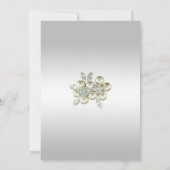 ロマンティックフローラジェムシルバー&ブラック誕生日 セーブザデート (裏面)