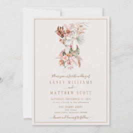 ロマンティックブライダルカユニークップ結婚ルラマズ 招待状