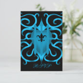 ロマンティックブルーのハートとスワール RSVP (スタンド正面)