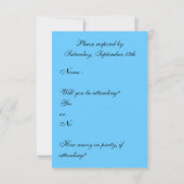 ロマンティックブルーのハートとスワール RSVP (裏面)