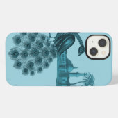 ロマンティックブルーホウ iPhoneケース (裏面横)
