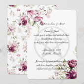 ロマンティックブルーム フローラル ピオニー ペンタクル 招待状 (正面/裏面)