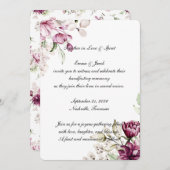 ロマンティックブルーム フローラル ピオニー 招待状 (正面/裏面)