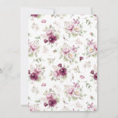 ロマンティックブルーム フローラル ピオニー 招待状 (裏面)