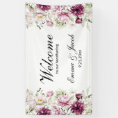 ロマンティックブルーム フローラル ピオニー 横断幕 (縦)